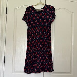 Stylish Black and Red Patterned Dress